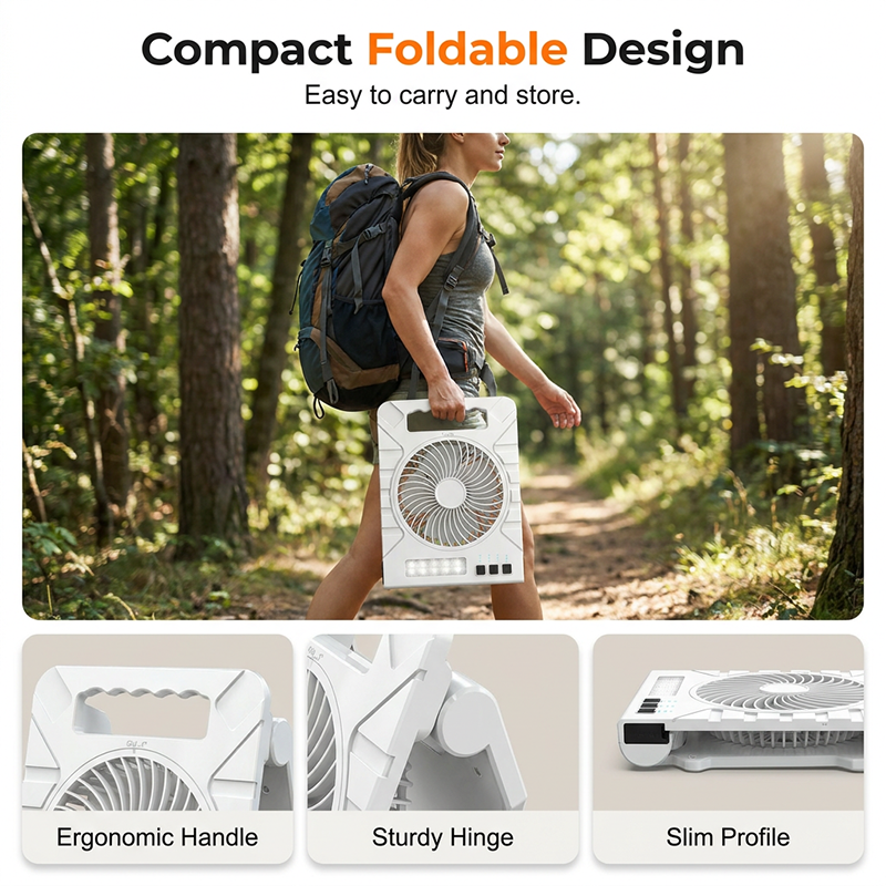 🌞 LIMITED-TIME 50% OFF! ✨ Solar-Powered Outdoor Fan – Rechargeable, Ultra-Quiet, with LED Light 💡