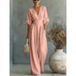 📢📢50% Off💟Women's V-Neck High Waist Wide Leg Jumpsuit