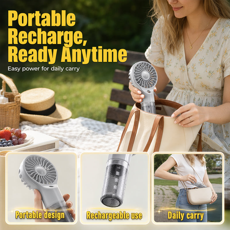 🏖️Summer Cool Deal: ONLY $ 19.99!❄️Portable Handheld Mist Cooling Fan💦