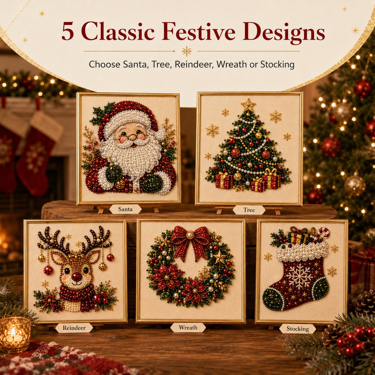 🔥🧘Relaxing & Beginner-Friendly - 🎨💎DIY Christmas Pearl Art Kit