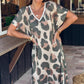 Women's Casual V-Neck Leopard Print Dress