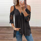 ⌛Limited-Time Offer-Women's Lace Cold Shoulder Top with Zipper