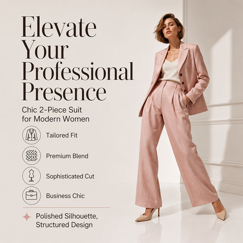 Women's Casual Blazer & Trousers 2-Piece Suit