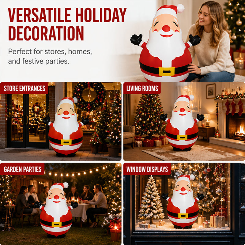 150cm Inflatable Santa Claus Tumbler with LED Light Christmas Outdoor Party Decoration