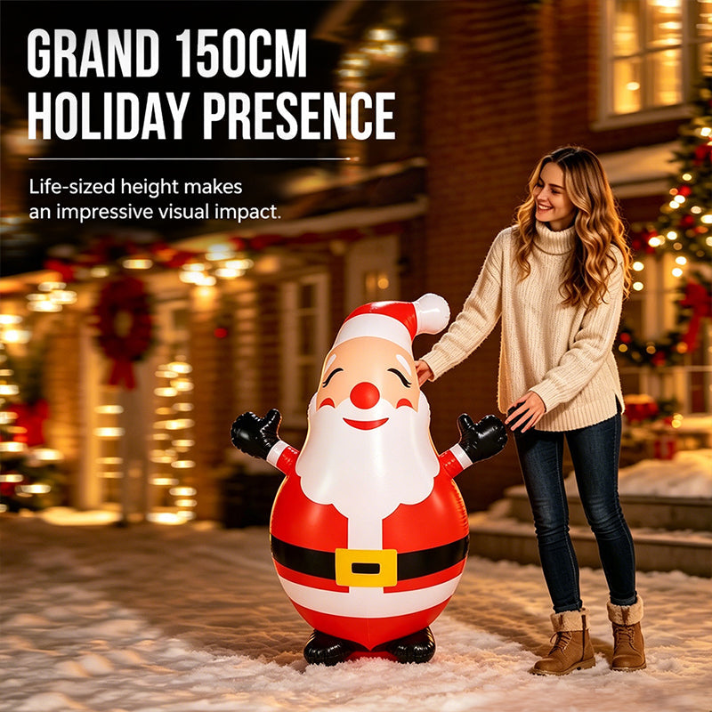 150cm Inflatable Santa Claus Tumbler with LED Light Christmas Outdoor Party Decoration