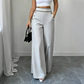 ⌛Limited-Time Offer-Women's High-Waisted Wide-Leg Pants with Contrast Trim