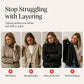Seasonal Style🛍️Women’s Elegant Denim Spliced Ribbed Knit Coat
