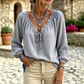 Women's Loose Ruffled Tie Neck Blouse