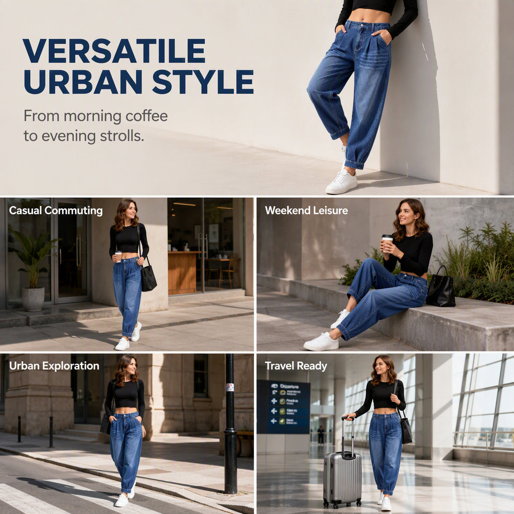 ⏰Last Day Sale 50% Off💃Women's High Waisted Harem Denim Pants