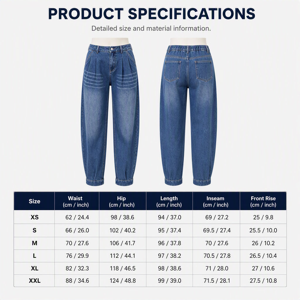 ⏰Last Day Sale 50% Off💃Women's High Waisted Harem Denim Pants