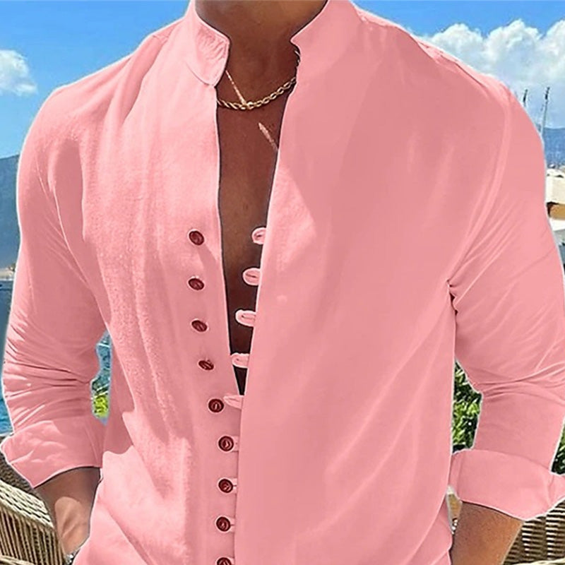 ⌛Limited-Time Offer🛍️Men's Casual Stand Collar Long Sleeve Shirt