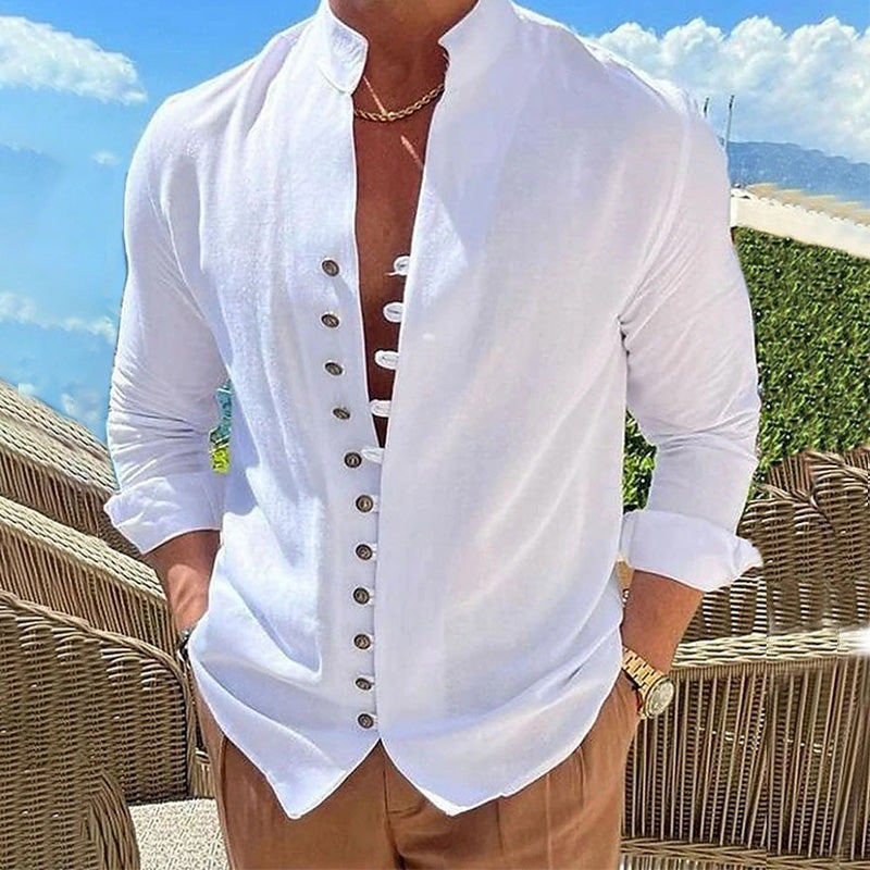 ⌛Limited-Time Offer🛍️Men's Casual Stand Collar Long Sleeve Shirt