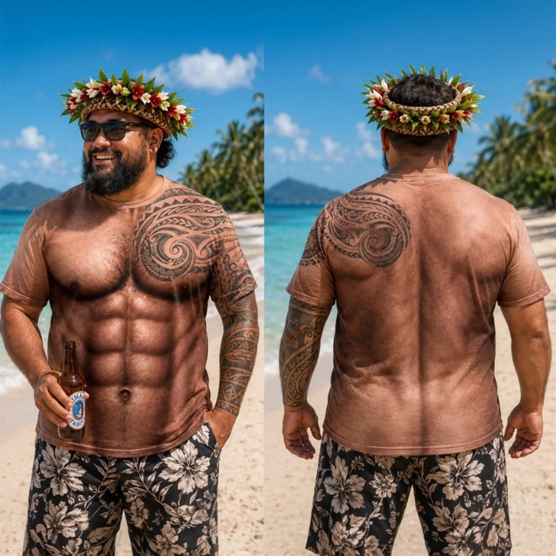 👖 LIMITED-TIME 50% OFF! ✨Men's Funny Muscle Print Short Sleeve Top
