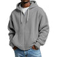 🍂Men's Full -Zip Waffle Knit Hooded Sweatshirt – Cozy Comfort Meets Everyday Style