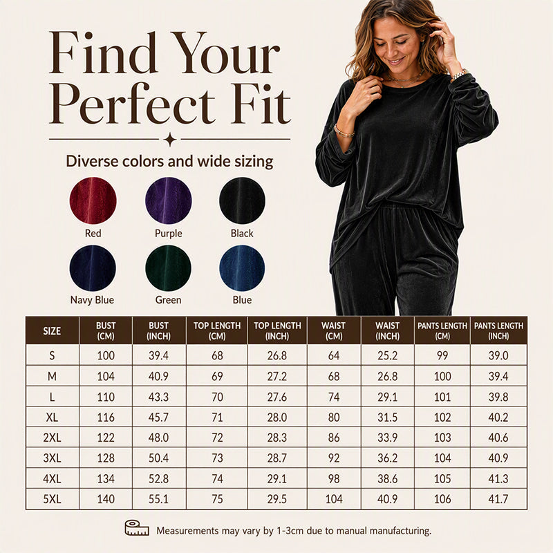 🌸Hot Sale 50% OFF💖Women's Velvet Long Sleeve Top & Wide-Leg Pants Set