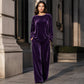 🌸Hot Sale 50% OFF💖Women's Velvet Long Sleeve Top & Wide-Leg Pants Set