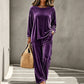 🌸Hot Sale 50% OFF💖Women's Velvet Long Sleeve Top & Wide-Leg Pants Set