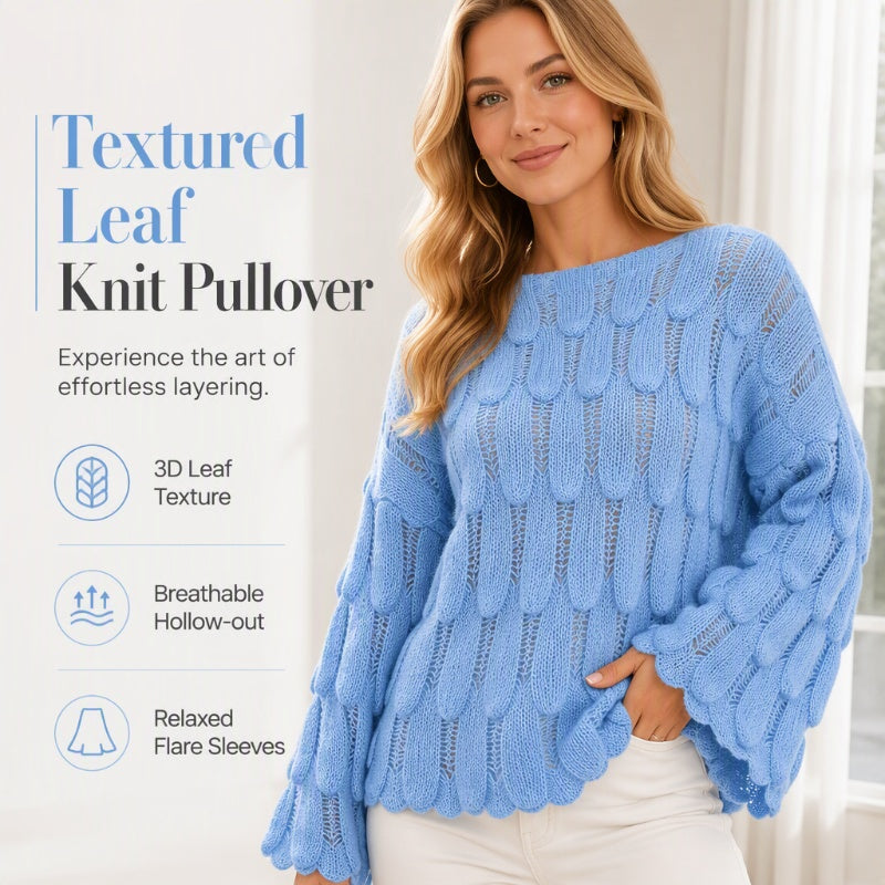 ⏰Last Day Sale 50% Off💃Women's Hollow Out Slouchy Knit Sweater
