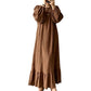 ✨ Timeless Elegance | Women's Flattering Ruffle-Hem Long-Sleeve Maxi Dress