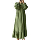 ✨ Timeless Elegance | Women's Flattering Ruffle-Hem Long-Sleeve Maxi Dress