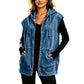 ⭐Trending Now⭐ Oversize Hooded Denim Vest – Utility Pockets & Relaxed Fit