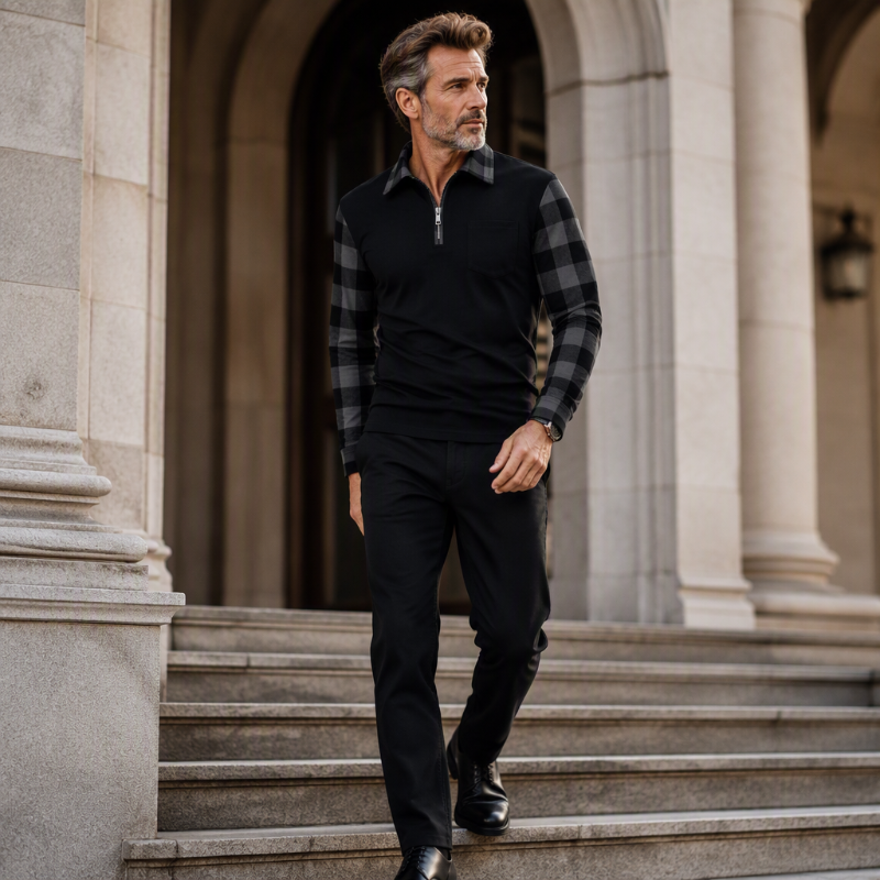 Bestseller🏆Men's Casual Long Sleeve Half-Zip Shirt