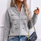 Women's Casual Double Zipper Sweater Jacket