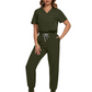 🩺 Breathable Comfort, Easy Movement | Women's Stretch Scrubs 2-Piece Set