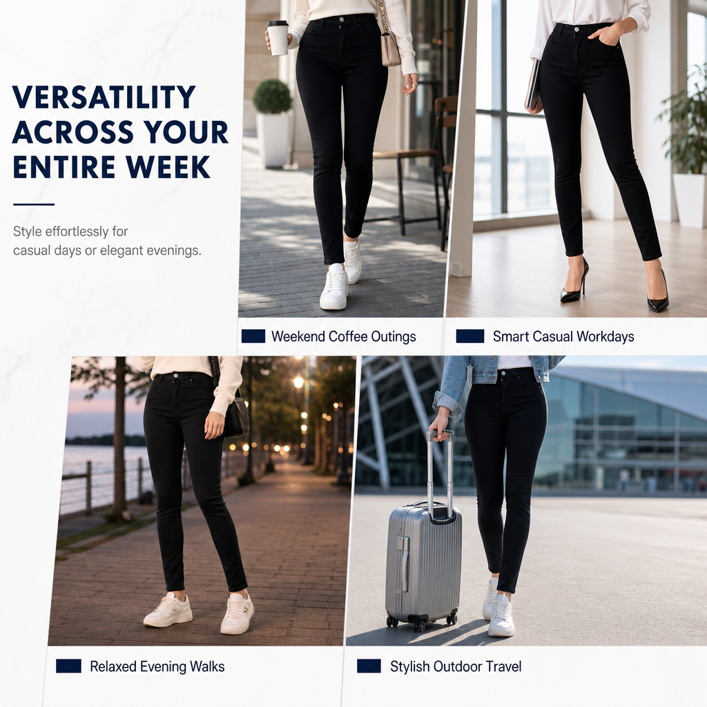 All-Day Comfort, Flattering Shape | High-Waisted Stretch Pencil Pants