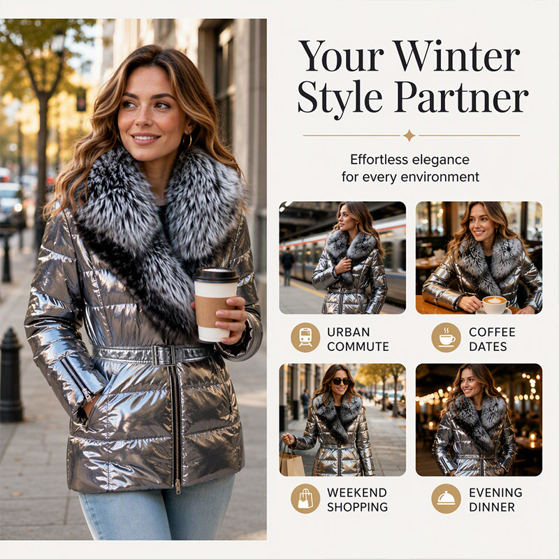🖤Black Friday Sale:50% OFF🖤❄️Women's Padded Jacket with Faux Fur Collar