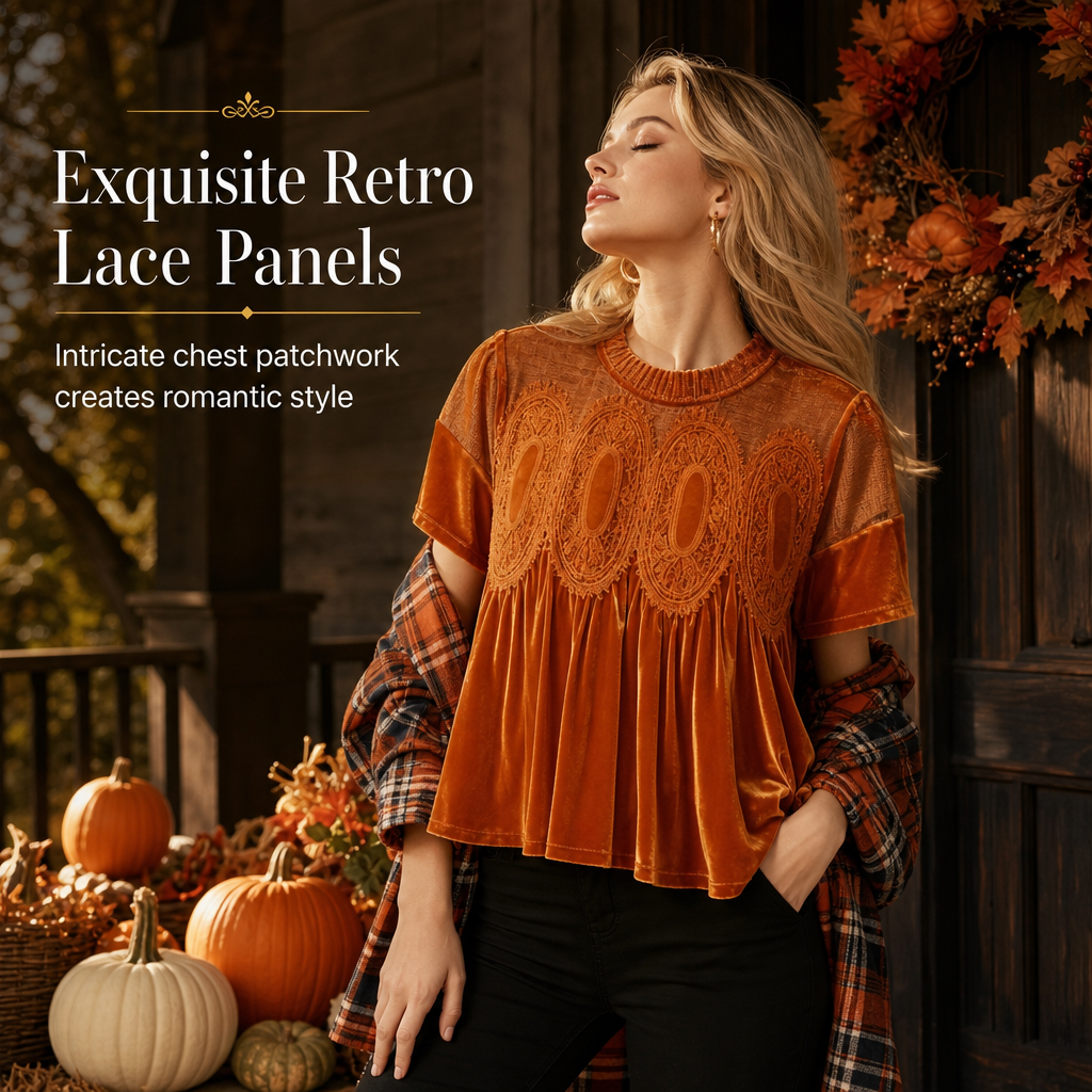 Women's Solid Short Sleeve Top with Ruffle Collar