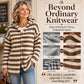 Women's Striped Hooded Knit Cardigan