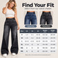 👖 Leg-Elongating Silhouette, Flexible Everyday Comfort | Women's Casual Stretch Wide-Leg Jeans