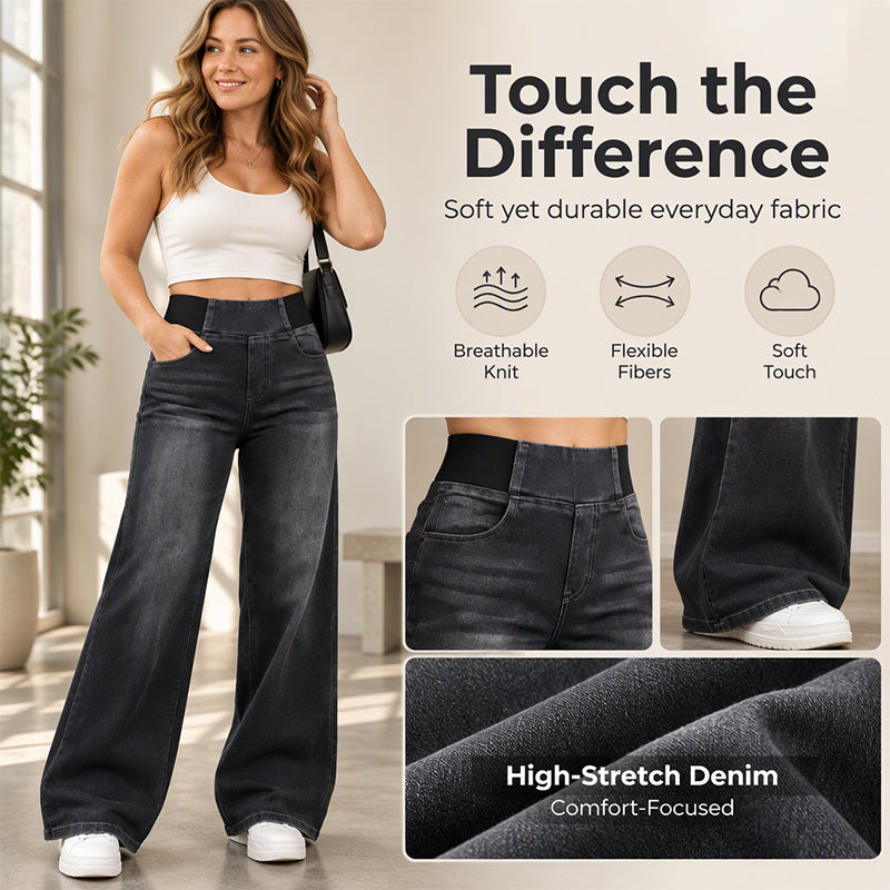 👖 Leg-Elongating Silhouette, Flexible Everyday Comfort | Women's Casual Stretch Wide-Leg Jeans