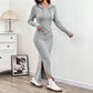 🖤 Sculpting Silhouette, Sporty Hooded Accent | Women's Slim-Fit Hooded Bodycon Dress