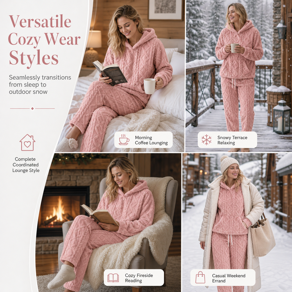 ☁️🧸 The Snuggle Edit – Fluffy Hoodie & Dream-Soft Lounge Set ✨💗